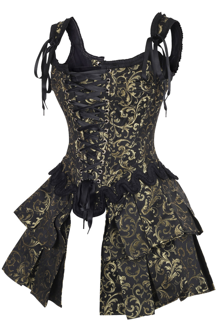 French Stays Corset in Gold Brocade 2