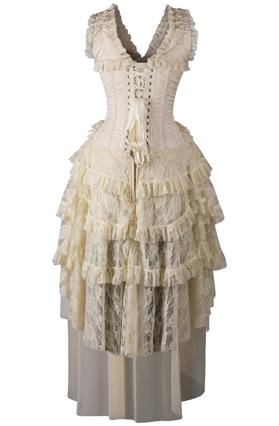 Anastasia Corset Dress - White Cream Lace 10