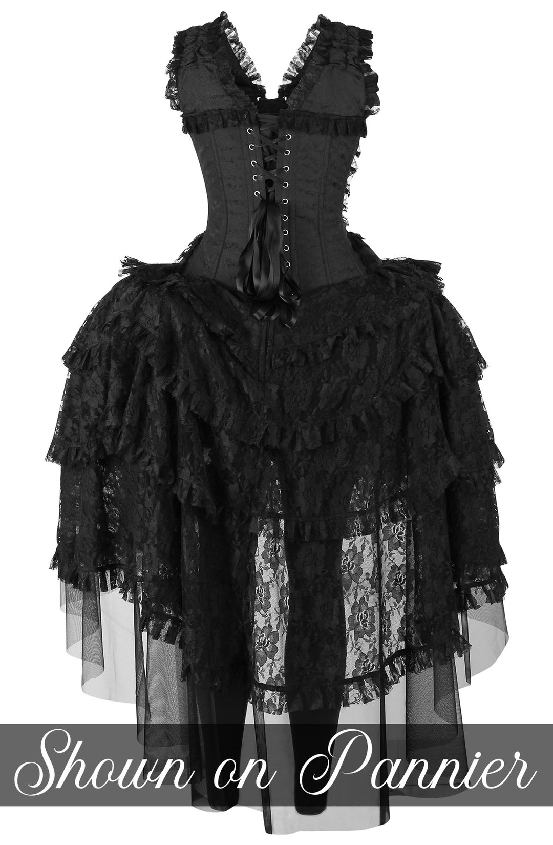 Anastasia Corset Formal Dress - Black Lace 14