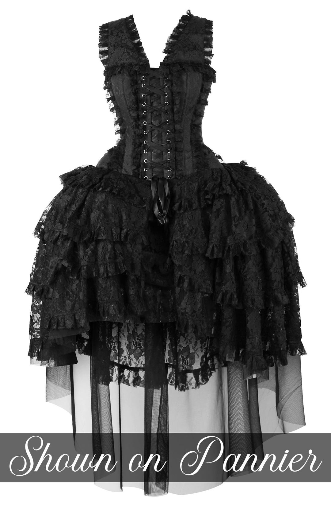 Anastasia Corset Formal Dress - Black Lace 13