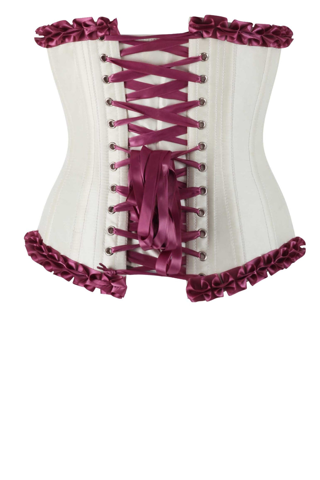 Francesca Underbust Embroidered Corset in Cerise Pink 2