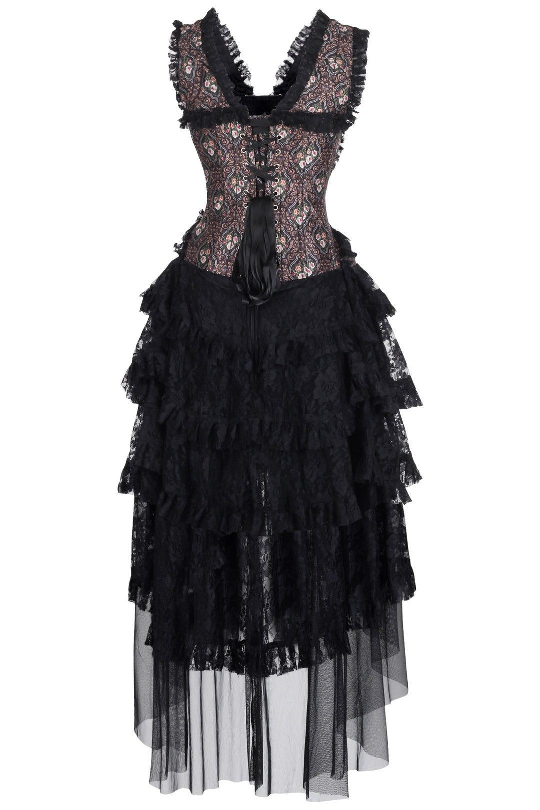 Anastasia Corset Formal Dress - Black Petit Fleur 3