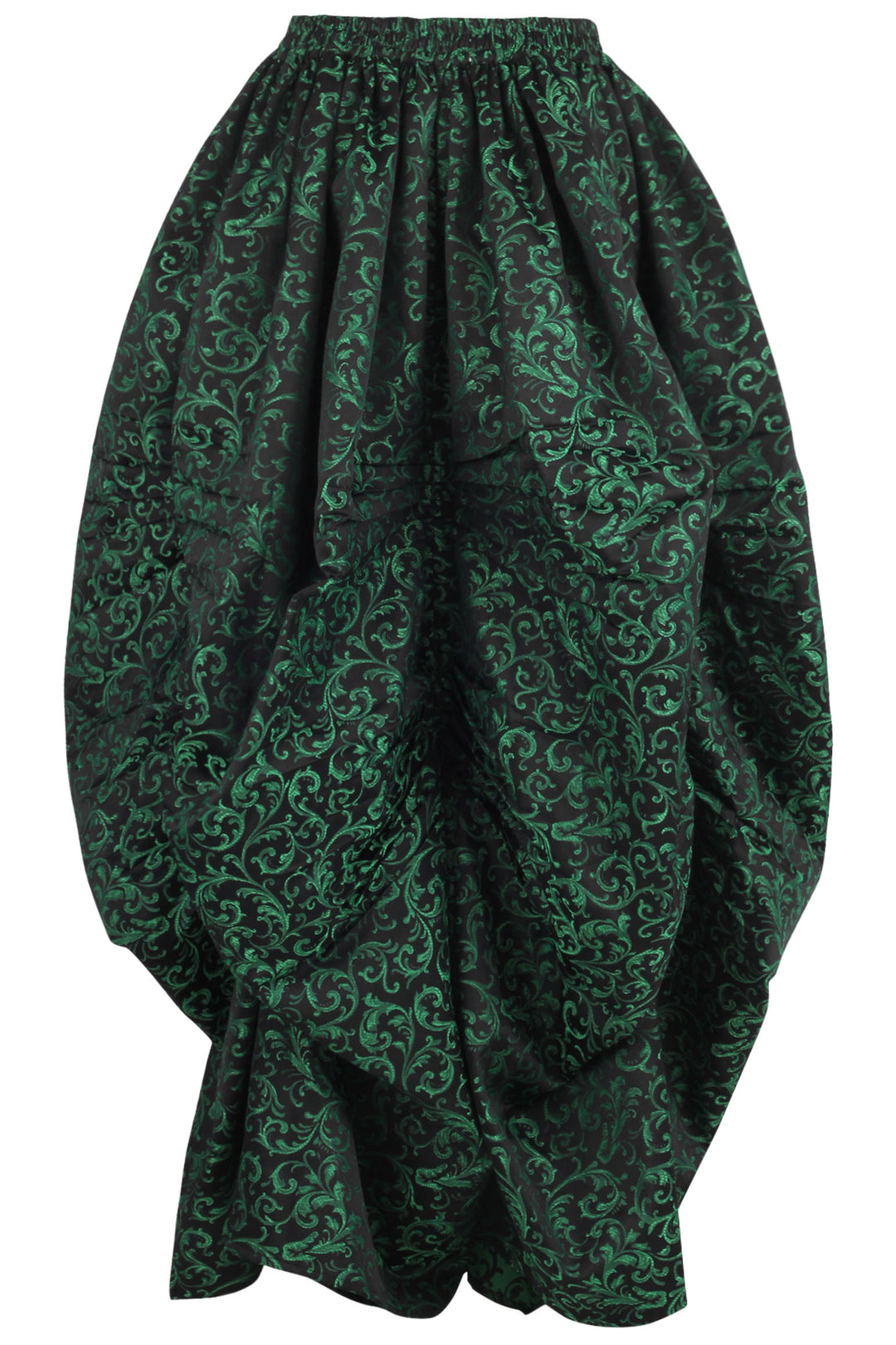 Brocade Green Ball Gown Skirt - Emerald Flourish 3