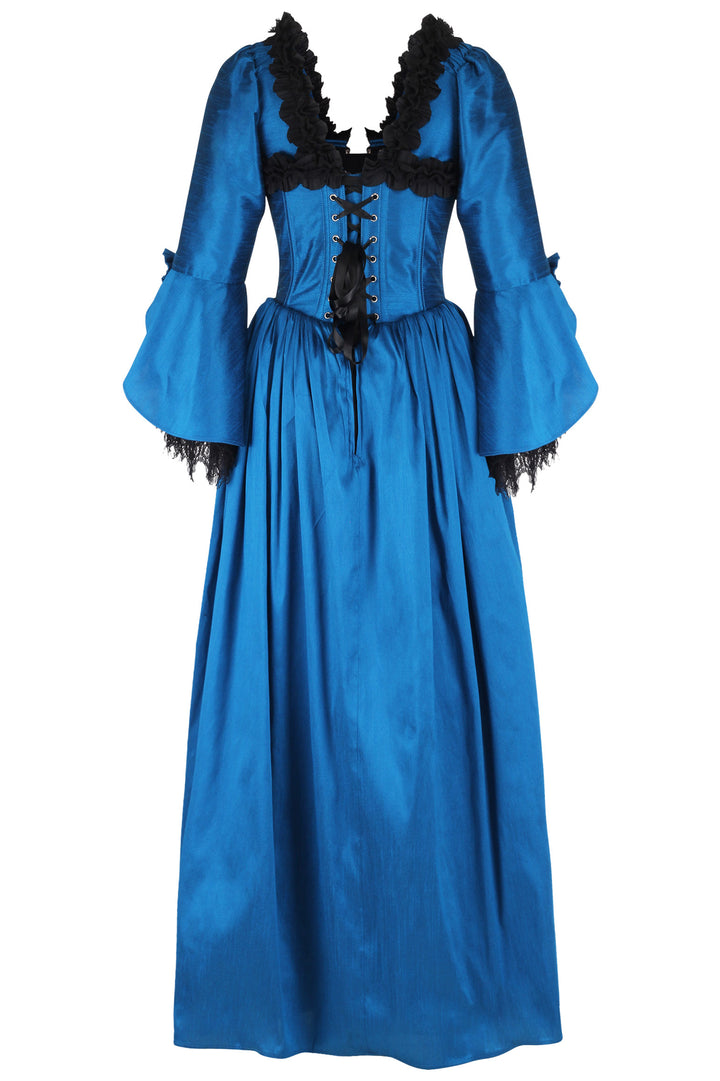 Prussian Blue Bridgerton Corset Gown 3