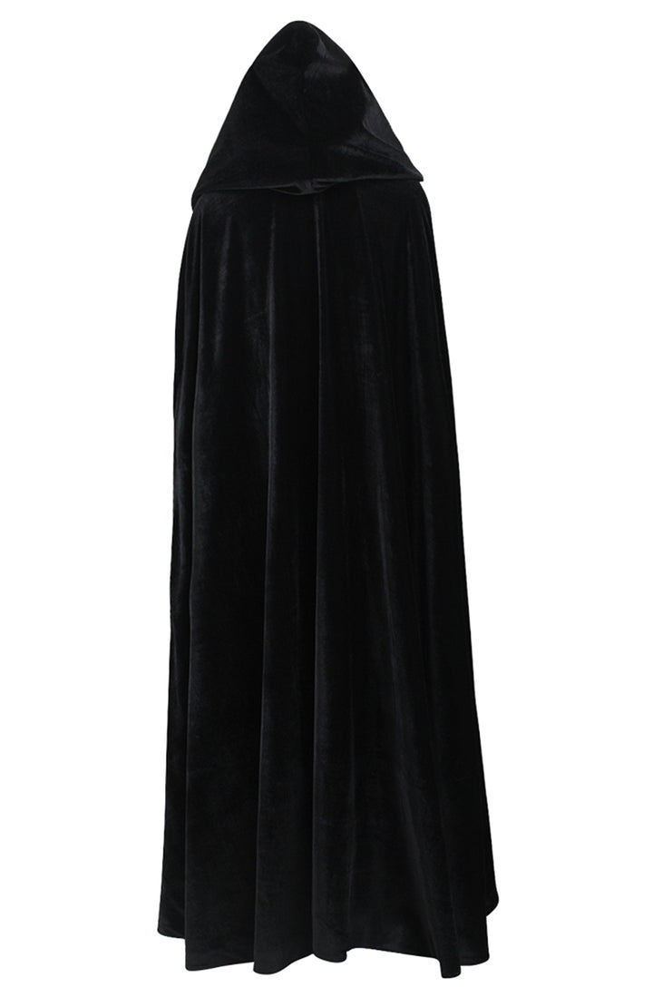 Midnight Black Velvet Cloak Cape 3