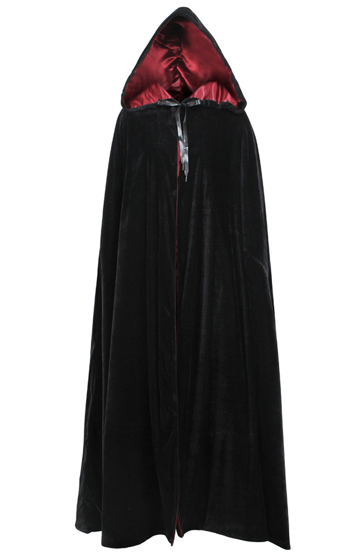 Midnight Black Velvet Cloak Cape 1