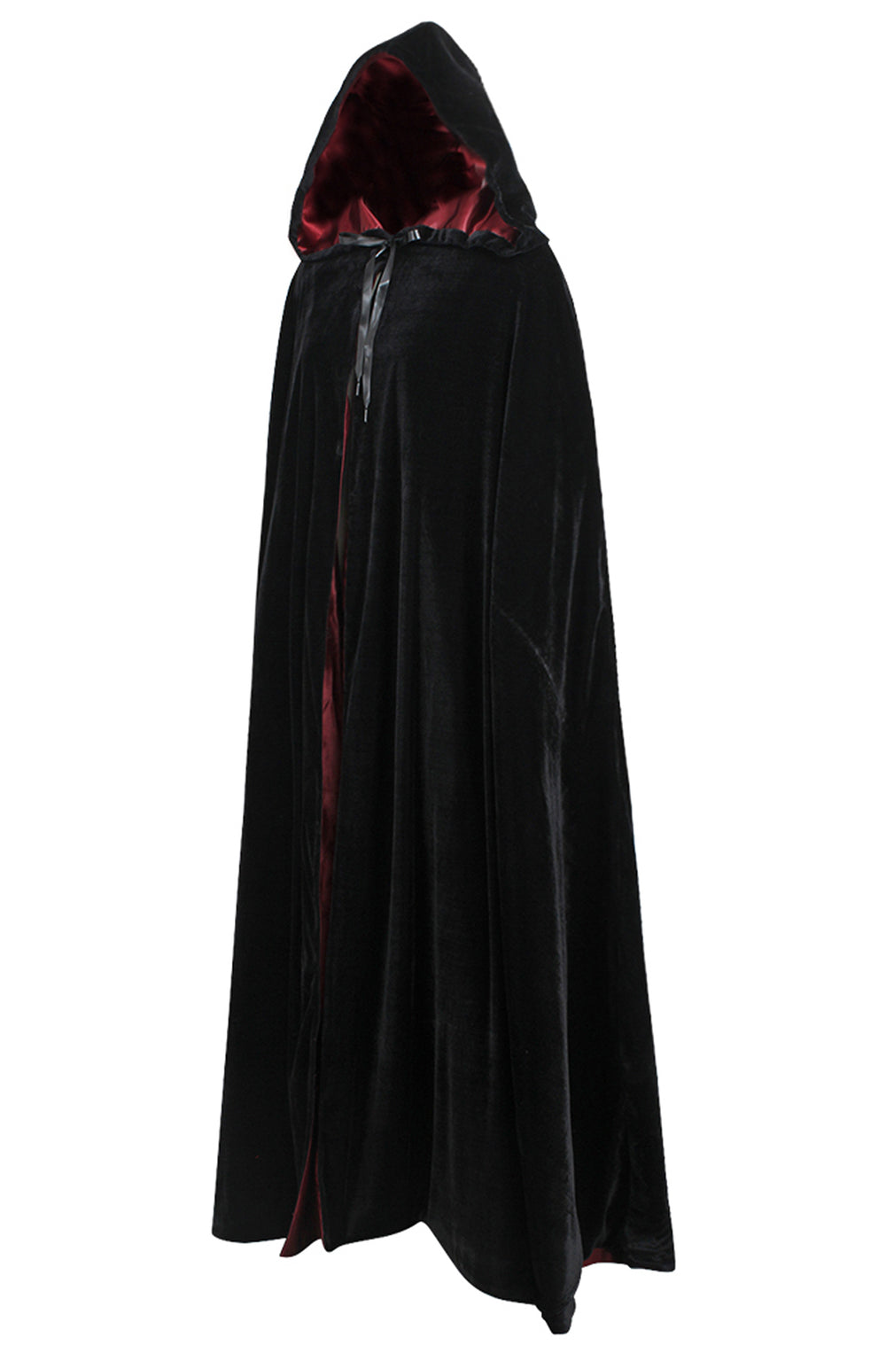 Midnight Black Velvet Cloak Cape 2