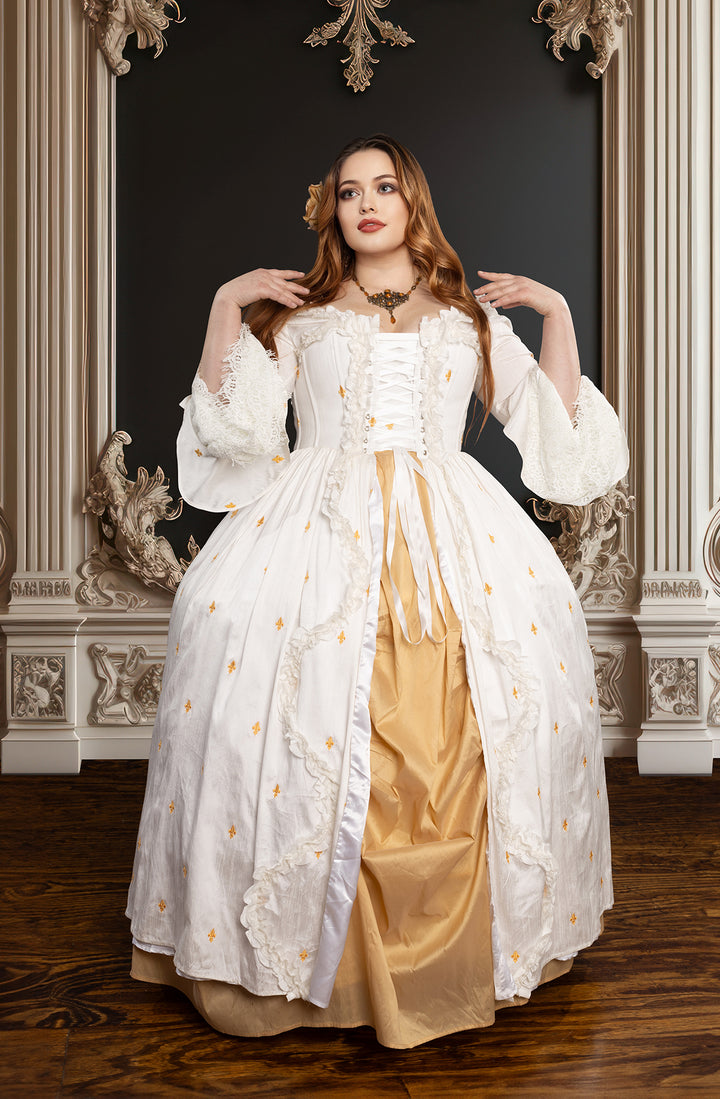 Fleur-de-lis White Bridgerton Dress 2