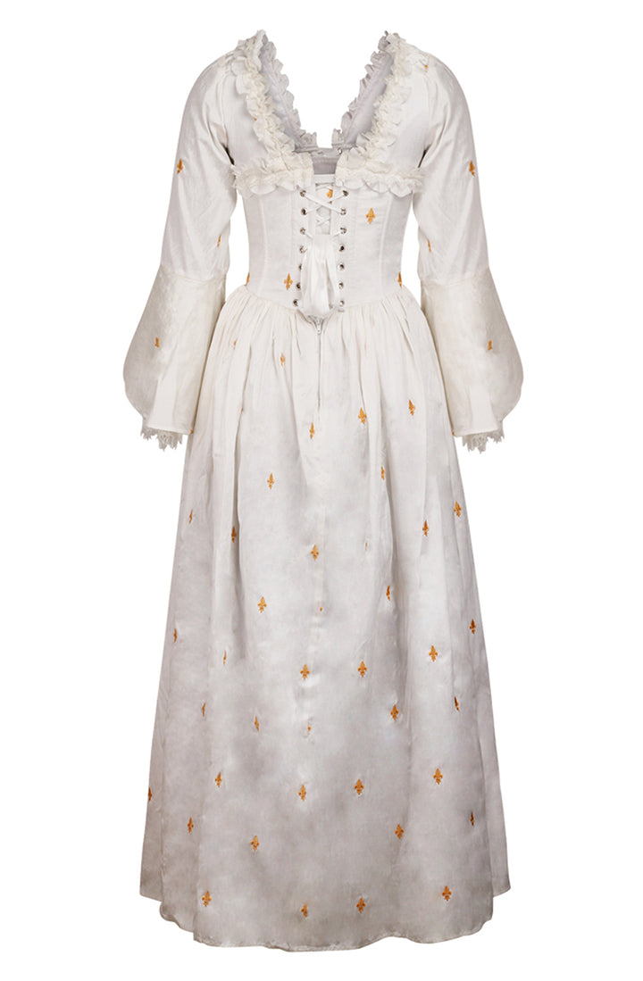 Fleur-de-lis White Bridgerton Dress 6