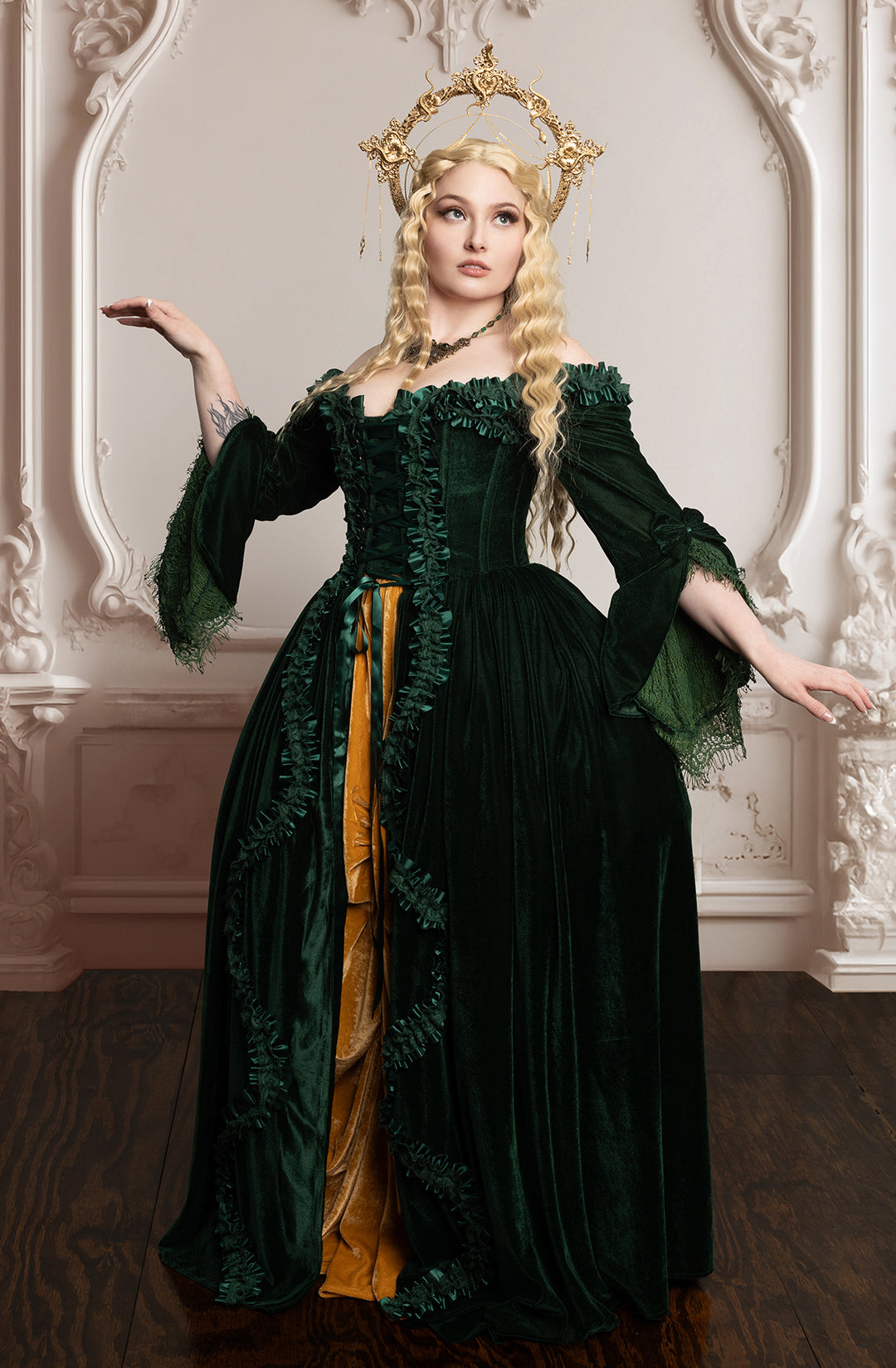 Velvet Green Bridgerton Dress 1