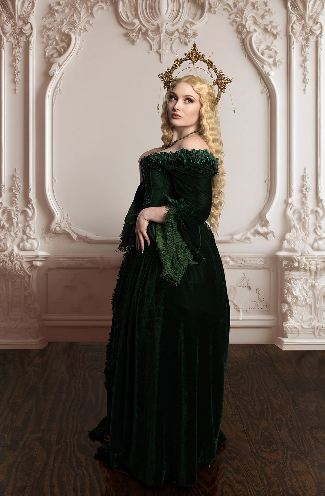 Velvet Green Bridgerton Dress 2