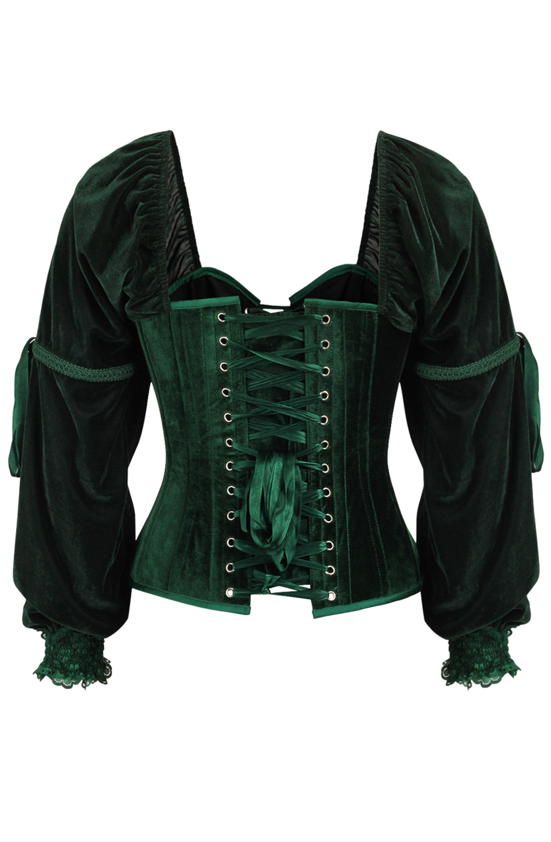 Princess Green Corset Top in Emerald Green Velvet 6