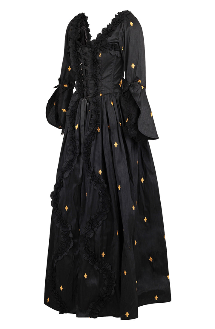 Fleur-de-lis Black Bridgerton Dress 6