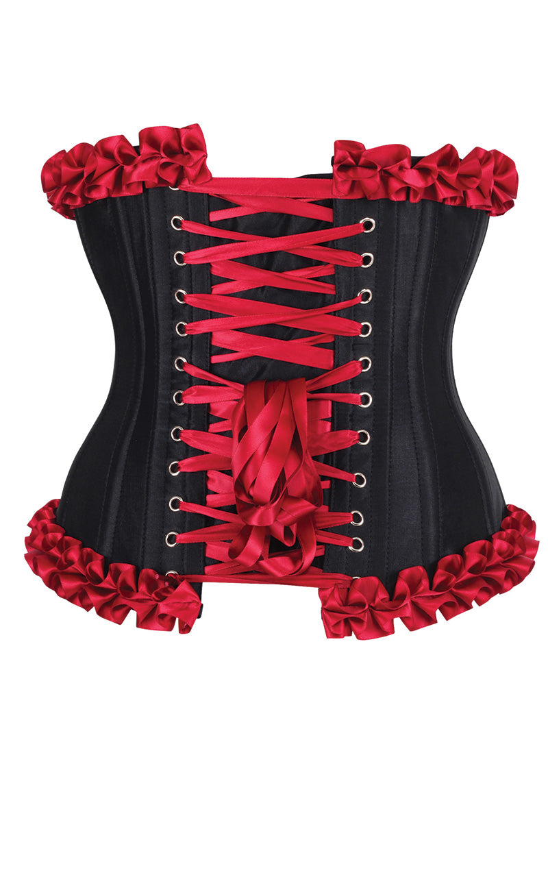 Francesca Underbust Embroidered Corset in Red