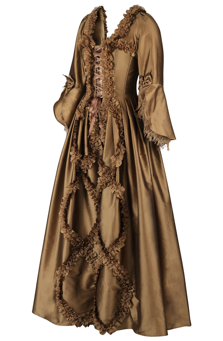 Rococo 18th Century Court Baroque Ball Gown Dress - Antique Gold 3