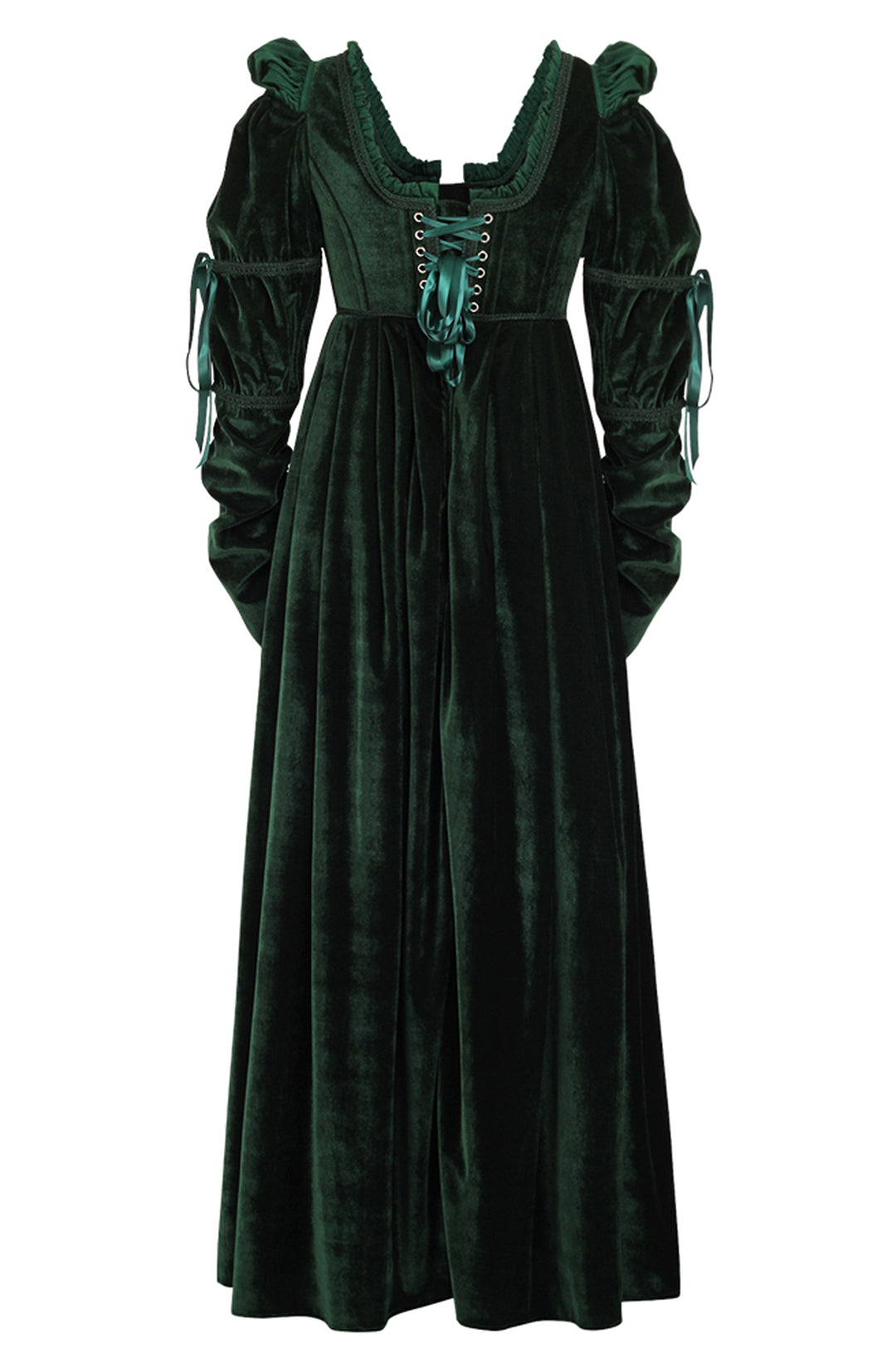 Emerald Green Velvet Guinevere Medieval Corset Gown