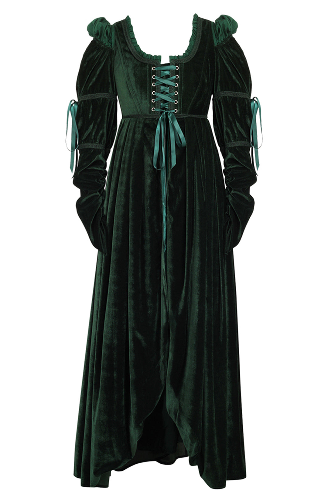 Emerald Green Velvet Guinevere Medieval Corset Gown