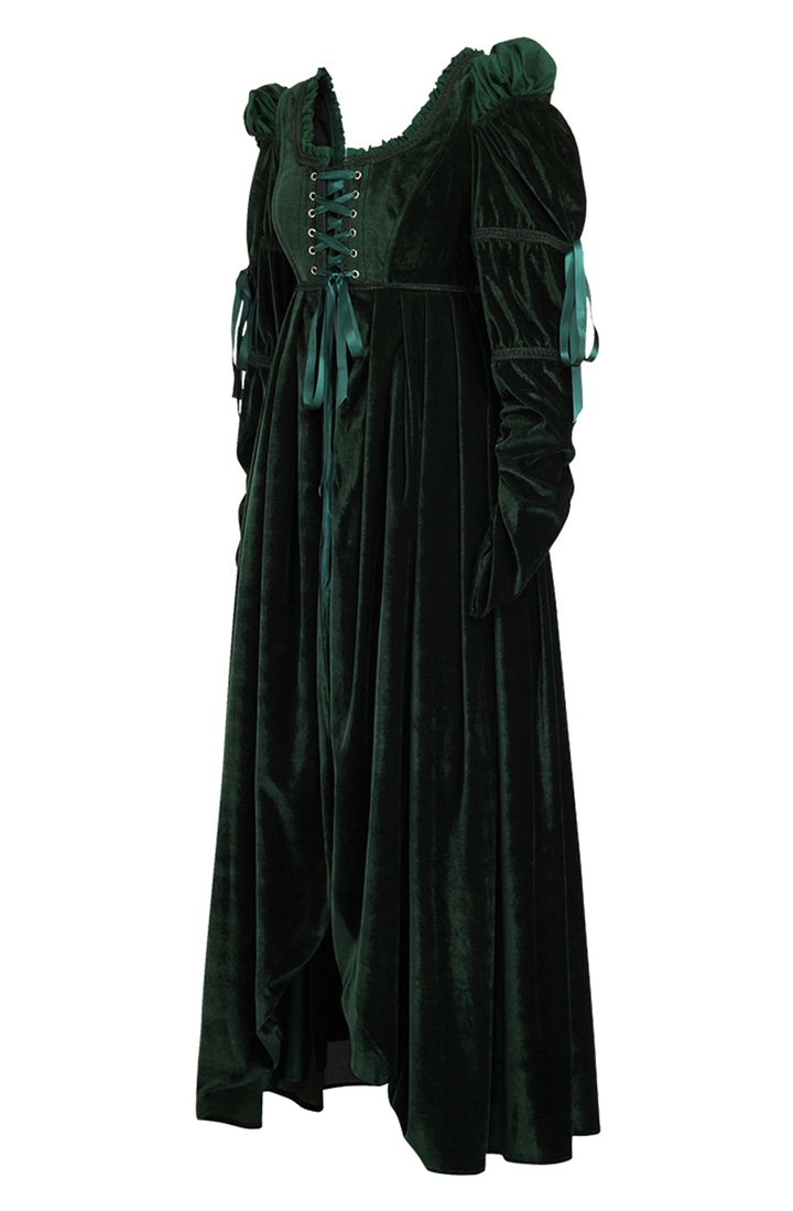 Emerald Green Velvet Guinevere Medieval Corset Gown