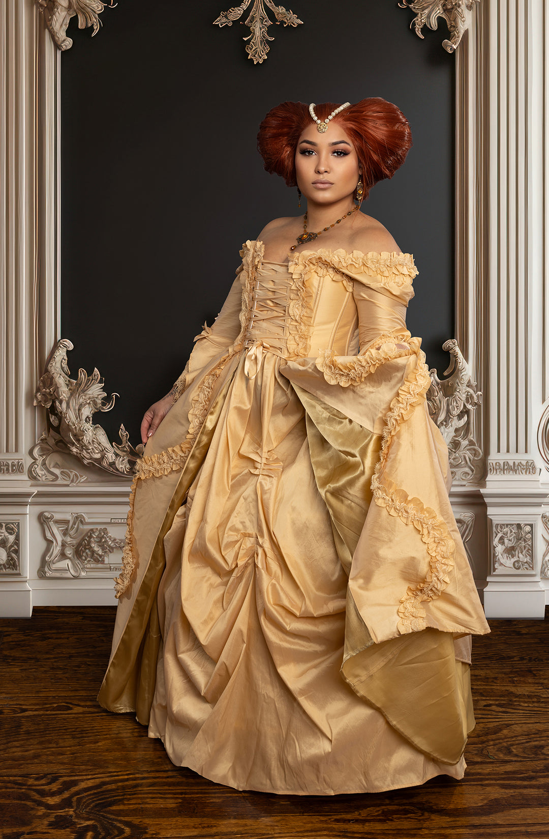 Royal Gold Bridgerton Dress 3