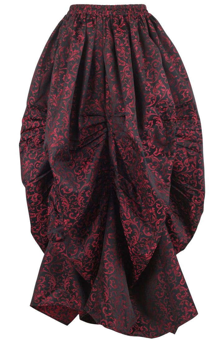 Brocade Red Ball Gown Skirt - Ruby Flourish 3