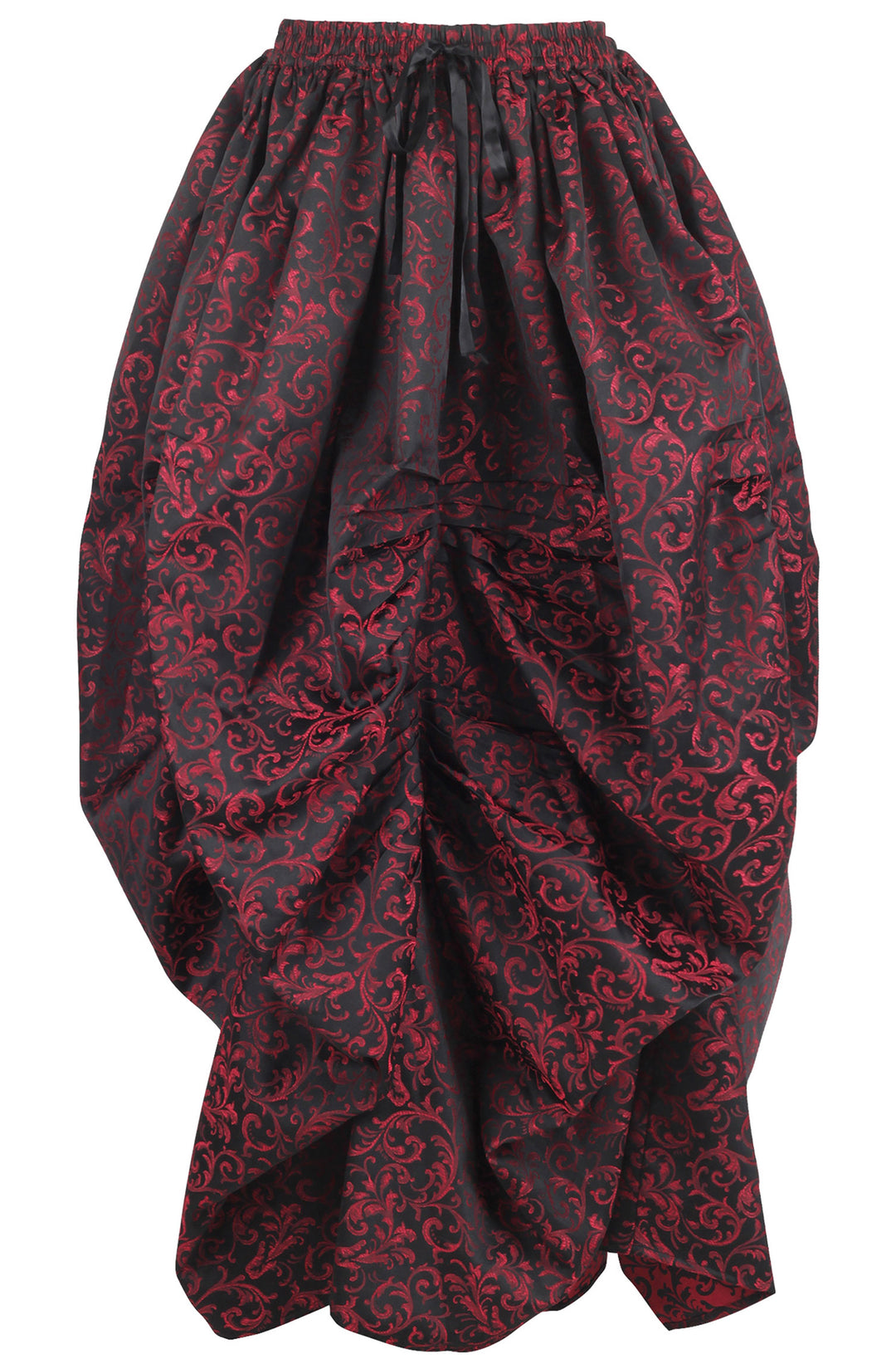 Brocade Red Ball Gown Skirt - Ruby Flourish 1