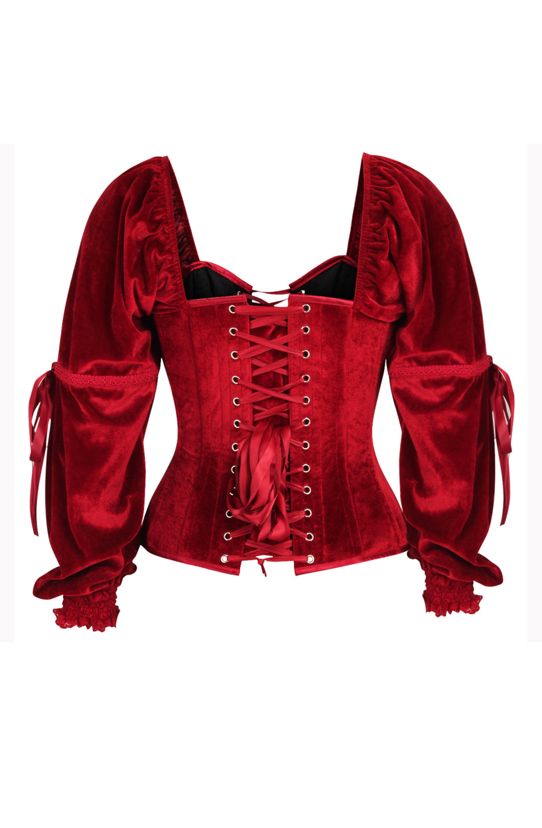 Princess Red Corset Top in Scarlet Red Velvet 8