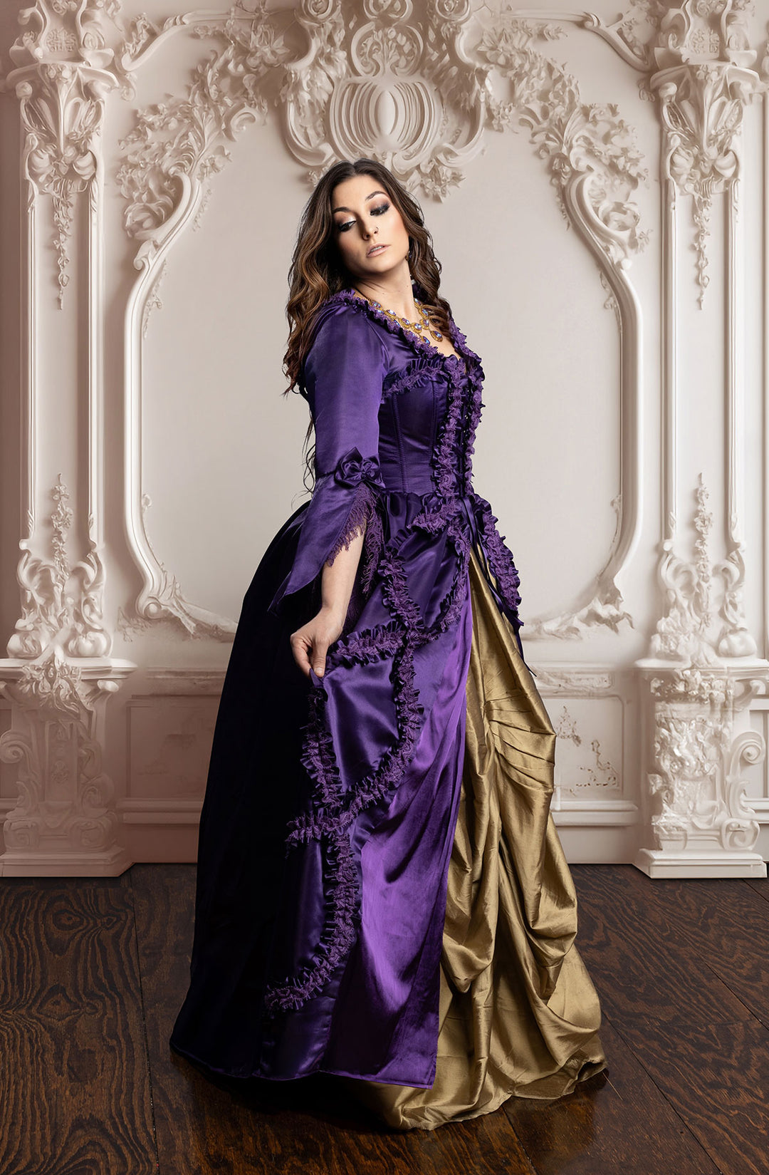 Tyrian Purple Immortelle Corset Gown 3